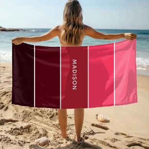 Moderne Farbpinken - Personalisierter Name Strandtuch