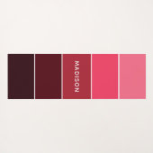 Moderne Farbpinken - Personalisierter Name Yogamatte (Rückseite (Horizontal))