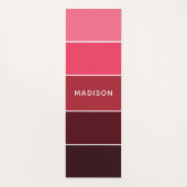 Moderne Farbpinken - Personalisierter Name Yogamatte (Rückseite)