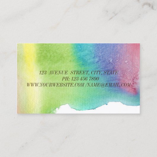 Moderne Farbpinsel, Rahmen Visitenkarte (Rückseite)