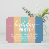 Moderne Farbschau zum Geburtstag Einladung (Stehend Vorderseite)