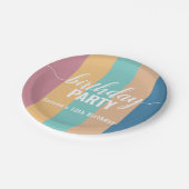 Moderne Farbschau zum Geburtstag Pappteller (Schrägansicht)