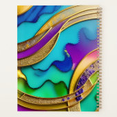 Moderne Farbschmuck Abstrakt & Gold Monogram Planer (Rückseite)