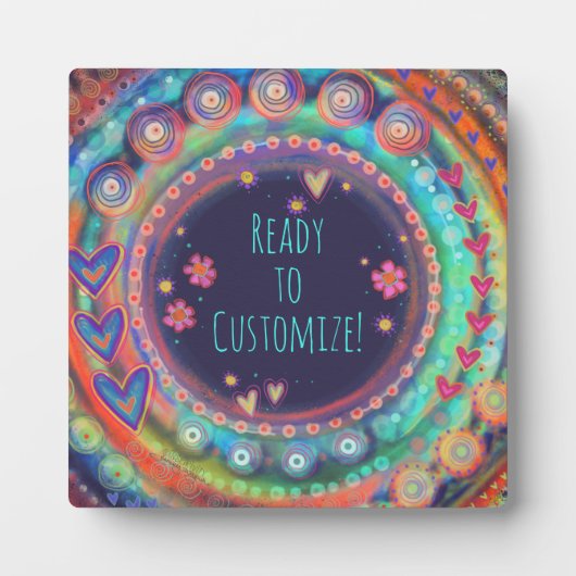 Moderne Farbspass-Inspirivity Personalisiert Fotoplatte (Vorderseite)