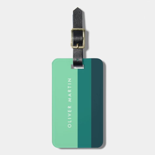 Moderne Farbtöne von grünen und Aquamarinen Farbbl Gepäckanhänger (Vorderseite vertikal)