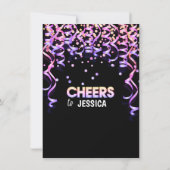 Moderne Farbträger Confetti BIRTHDAY Einladung (Rückseite)