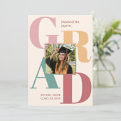 Moderne Farbtypografie 2 Foto Abschluss Ankündigung (Stehend Vorderseite)