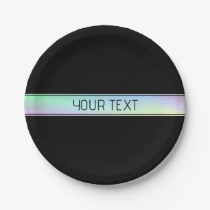 Moderne Farbverlauf & editierbarer Text Pappteller
