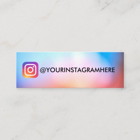 Moderne Farbverlauf soziale Medien Instagram Mini Visitenkarte (Vorderseite)