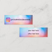 Moderne Farbverlauf soziale Medien Instagram Mini Visitenkarte (Vorne/Hinten)