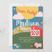 Moderne Farm Geburtstagsparty Confetti Einladung (Vorderseite)