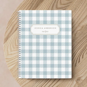 Moderne Farmhouse-Blau-Buffalo-Karo-Rezept Notizblock