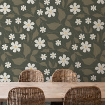 Moderne Farmhouse-Daisy-Dunkel-Oliv-Sage-Blumenmus