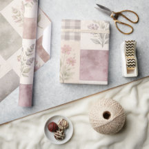 Moderne Farmhouse-Pastell-Lila-Quilt-Patchwork 