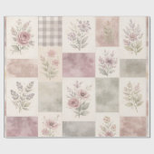 Moderne Farmhouse-Pastell-Lila-Quilt-Patchwork  Geschenkpapier (Flach)