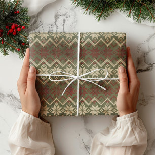 Moderne Farmhouse-Schneemuster Geschenkpapier
