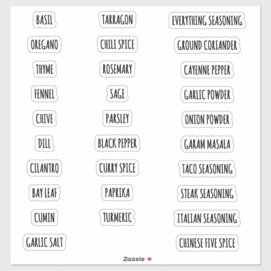 Moderne Farmhouse Style Spuk Jar Labels - SAVORY (Blatt)