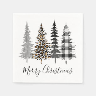 Moderne Farmhouse-Weihnachtsbäume Serviette