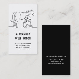 Moderne Farrier Horseshoeing Equine Hooves Trimm Visitenkarte