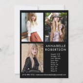 Moderne Fashion Modellierung 4 Foto Modell Comp Ca Einladung (Rückseite)