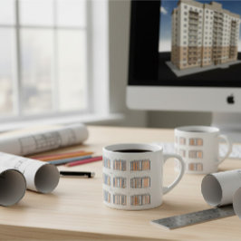 Moderne Fassadengestaltung im Architectural Design Espressotasse