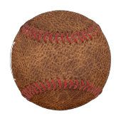 Moderne Faux-Braunleder-Monogramm Baseball (Vorderseite)