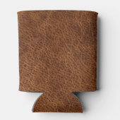 Moderne Faux-Braunleder-Monogramm Dosenkühler (Rückseite)