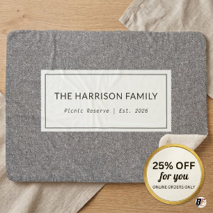 Moderne Faux-Denim-Personalisierte Familienname-Pi Sherpadecke
