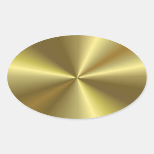 Moderne Faux-Gold-Metalloptik-Leer-Vorlage Ovaler Aufkleber