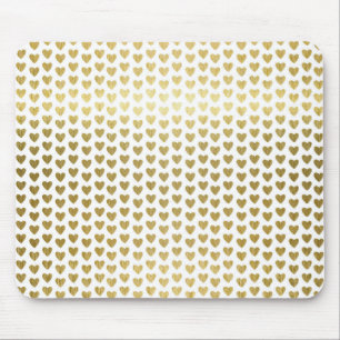 Moderne Faux-Goldfolien-Herzen-Muster Mousepad