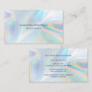 Moderne Faux-Holografische Visagistin-Make-up Visitenkarte