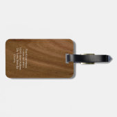 Moderne Faux-Holz-Monogramm Gepäckanhänger (Rückseite horizontal)