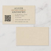 Moderne Faux-Linen Notar-QR-Code Visitenkarte (Vorne/Hinten)