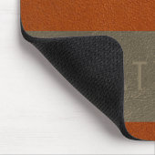 Moderne Faux Orange Graue Lederoptik Name Mousepad (Ecke)
