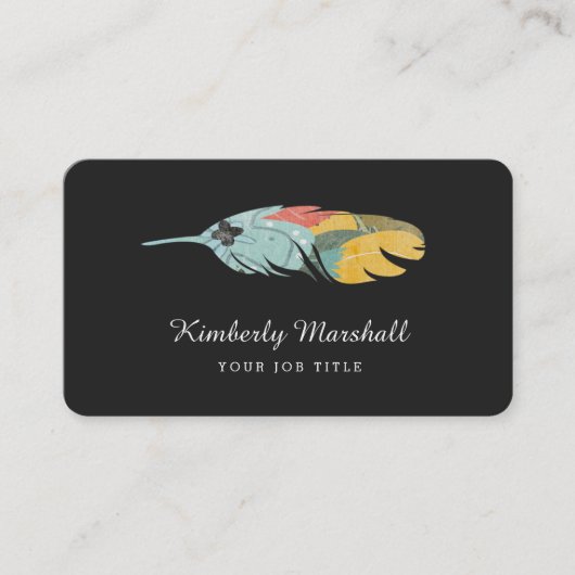 Moderne Feather Business Cards / Melon Visitenkarte (Vorderseite)