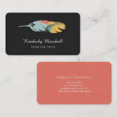 Moderne Feather Business Cards / Melon Visitenkarte (Vorne/Hinten)