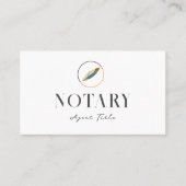 Moderne Feather Pen Logo Notary Writer QR Code Visitenkarte (Vorderseite)