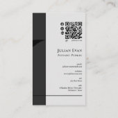 Moderne Feather Pen nib Logo Schwarze Notare Öffen Visitenkarte (Rückseite)