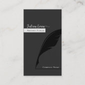 Moderne Feather Pen nib Logo Schwarze Notare Öffen Visitenkarte (Vorderseite)