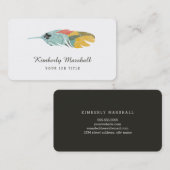 Moderne Federn Business Cards / Chalkboard Visitenkarte (Vorne/Hinten)