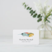 Moderne Federn Business Cards / Chalkboard Visitenkarte (Stehend Vorderseite)