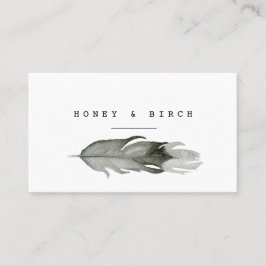 Moderne Federn Watercolor Business Card Visitenkarte