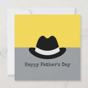Moderne Fedora Colorblock Vatertag Karte