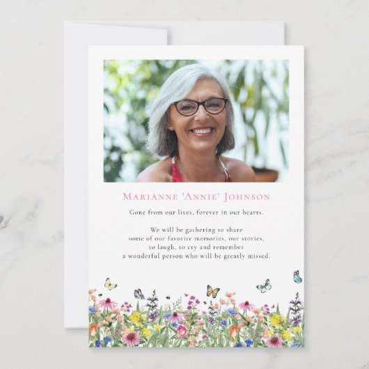 Moderne Feier des Lebens Einladung (Rückseite)