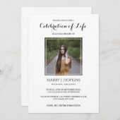 Moderne Feier des Lebens Einladung mit Foto (Vorne/Hinten)