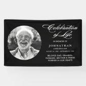 Moderne Feier des Lebens Elegante Schrift & Foto Banner (Horizontal)