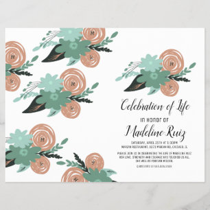 Moderne Feier des Lebens Handgezeichnete Blumen Flyer