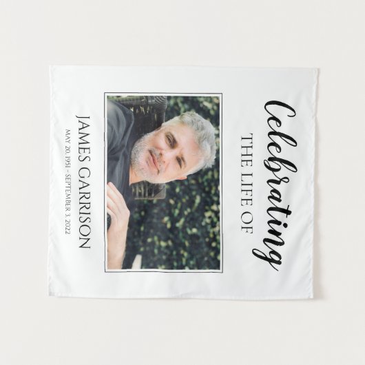 Moderne Feier des Lebens mit Beerdigung des Fotos Wandteppich (Vorderseite (Horizontal))