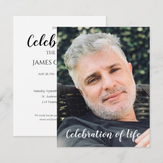 Moderne Feier des Lebens mit Foto (Vorne/Hinten)