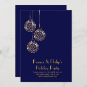 Moderne Feier Einladung - blau (Vorne/Hinten)